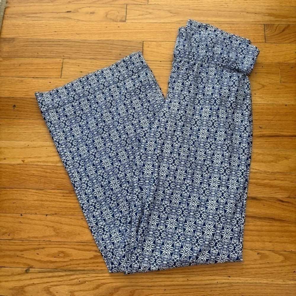 Helen Jon Blue Wide Leg Swim Cover Pants Size Medium